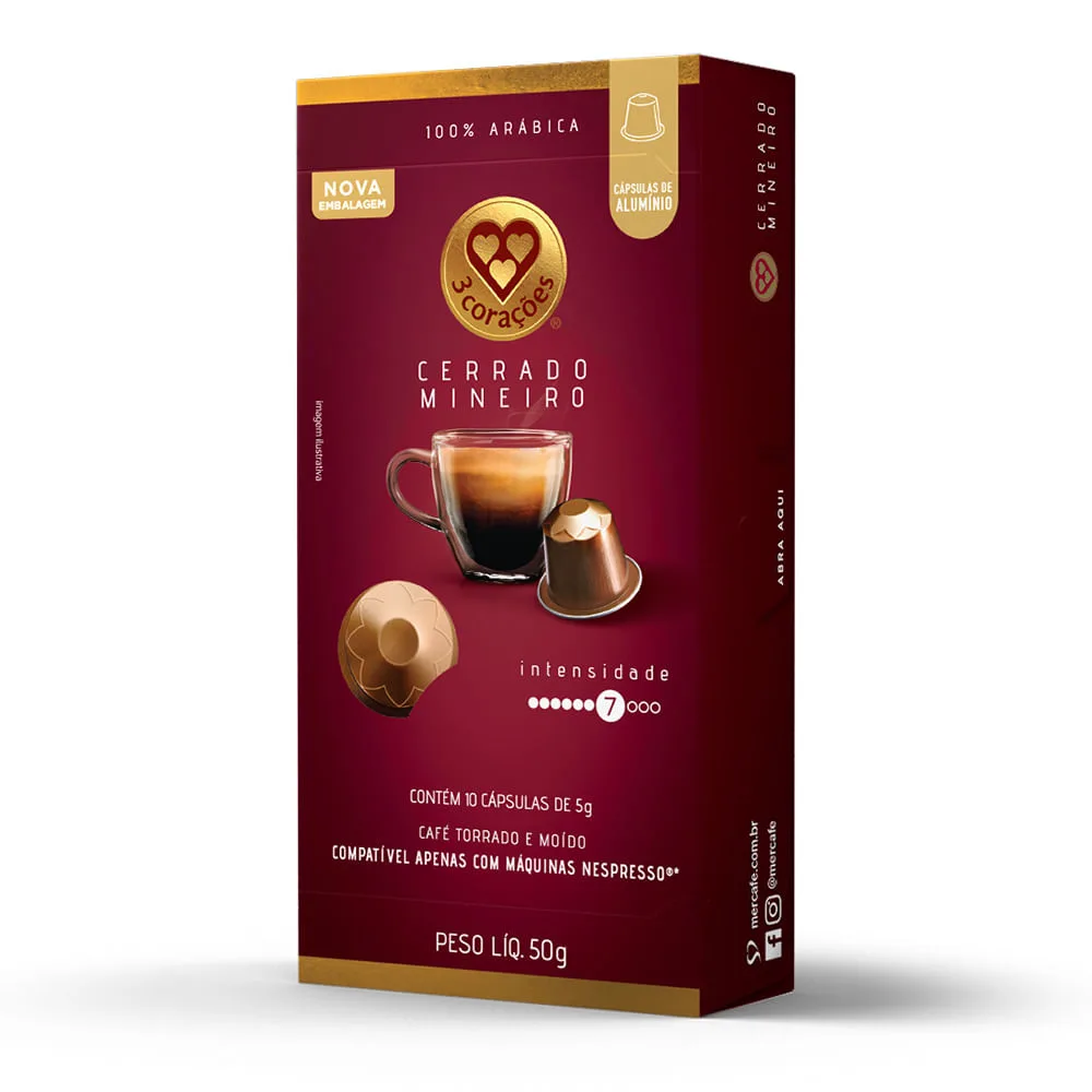 Café Três Corações Cerrado Mineiro em cápsula 10 unidades Compatível Nespresso®